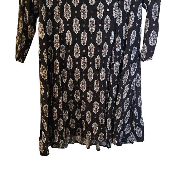 Torrid Black Dress Womens Size Medium 00 Boho Work Mini Challis Trapeze White - Picture 4 of 8